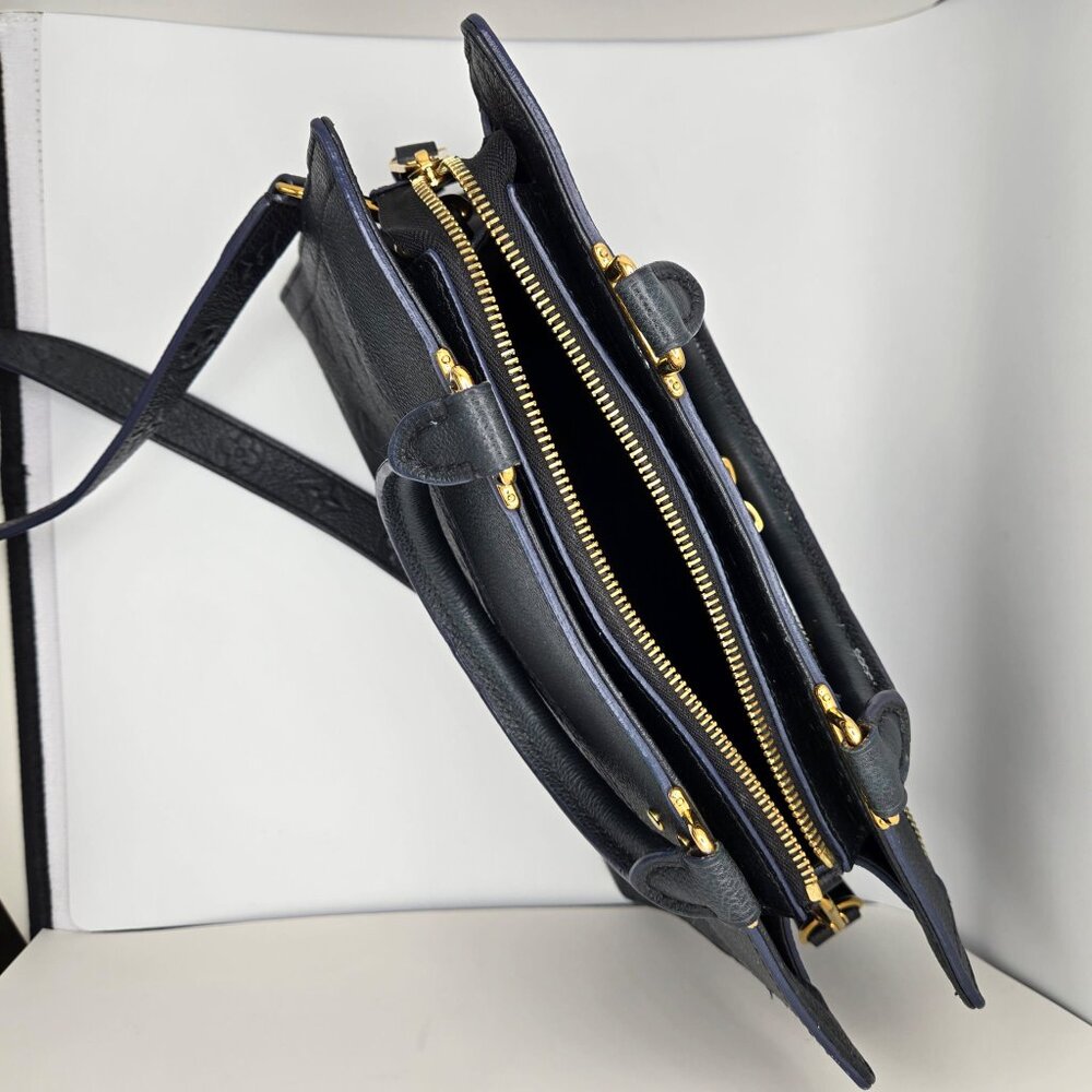 Louis Vuitton Sully PM Handbag/Crossbody Empreinte Leather Monogram Canvas Navy - Picture 6 of 17